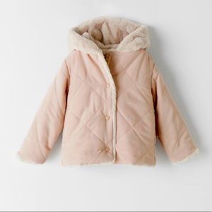 Beautiful faux fur lined Zara wrap coat